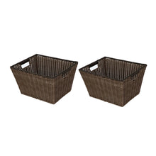 Better Homes & Gardens Large Poly Rattan Decorative Storage Basket with Handles, 14 in x 11 in x 8.5 in - USA MEGA SHOP