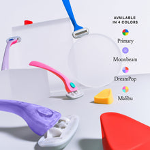 Billie Women’s Razor Kit, 1 Handle + 2 x 5-Blade Refills + Magnetic Holder, Malibu Color