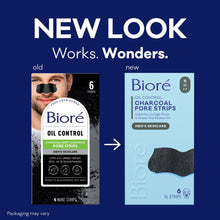 (3 PACK ) Biore Men's Skincare Charcoal Deep Cleansing Blackhead Remover Pore Nose Strips for Skin Care, 6 Ct
