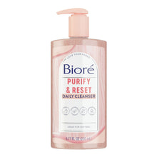 (3 PACK ) Biore Purify & Reset Daily Cleanser, Charcoal and Rose Quartz Face Wash, 6.77 oz