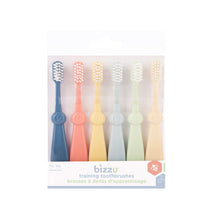 Bizzu Training Toothbrush Set, Infant & Toddler, 0-3 Years, Gentle on Sensitive Gums, 6 Count