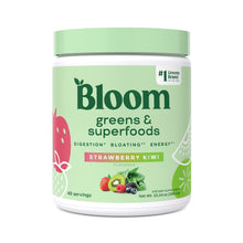 Polvo de verduras y superalimentos Bloom Nutrition, fresa y kiwi, 0,5 libras.