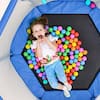 Blue55in.ToddlersTrampolinewithSafetyEnclosureNetandBalls_IndoorOutdoorMiniTrampolineforKids1 - USA Mega Market