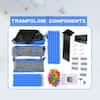 Blue55in.ToddlersTrampolinewithSafetyEnclosureNetandBalls_IndoorOutdoorMiniTrampolineforKids - USA Mega Market