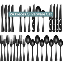 Bluebow-24-Piece-Black-Silverware-Set-Steak-Knives-Black-Flatware-Set-4-Food-Grade-Stainless-Steel-Tableware-Cutlery-Set-Mirror-Finished-Utensil-Sets_3a41da2a-af77-4f8e-a4d7-da359fd95 - USA Mega Market