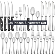 Bluebow-24-Piece-Silver-Silverware-Set-Steak-Knives-Black-Flatware-Set-4-Food-Grade-Stainless-Steel-Tableware-Cutlery-Set-Mirror-Finished-Utensil-Set_c1c2ccf6-5ca0-40f6-b7ef-b36da8618 - USA Mega Market