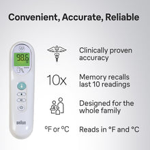 Braun No Touch Thermometer for Adults and Kids, 3-in-1 Digital Thermometer, BNT100US, White