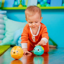 Bright Starts Giggables Roll & Chase Pals, Lion & Elephant, Unisex, Infant to Toddler 2-Pack