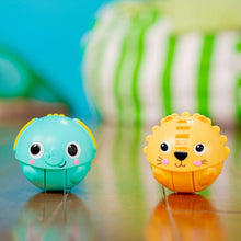 Bright Starts Giggables Roll & Chase Pals, Lion & Elephant, Unisex, Infant to Toddler 2-Pack