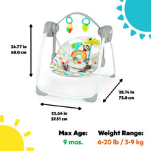 Bright Starts Playful Paradise Portable Compact Baby Swing with Toys, Unisex, Newborn +