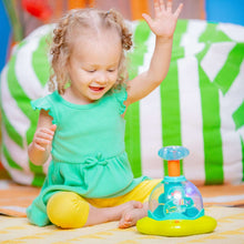 Bright Starts Press & Glow Spinner Baby Toy with Lights and Sounds, For Ages 6 Months+