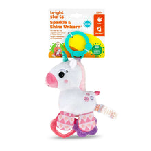 Bright Starts Sparkle & Shine Unicorn on-the-go Take-Along Clip-on Toy, Ages Newborn +