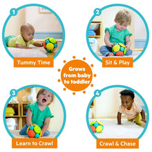 Bright Starts Wobble Bobble Crawl & Chase Baby Activity Ball Toy, Unisex, Ages 3 Months +