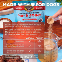 Brutus Bone Broth, Beef Powder Hip & Joint & Pork Probiotic Powder Variety Pack, Dog Food Topper, 3.5 oz., 2 pk.