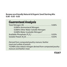 Burpee Eco-Friendly Natural & Organic Seed Starting Mix, 12 Quart Soil