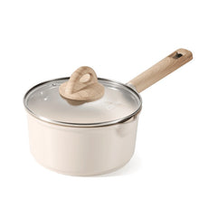 Carote Ceramic 2QT Non Stick Sauce Pan with Lid, 7" Non-Toxic Cooking Pot Bon Appetit, Taupe, Compatible with All Cooktops