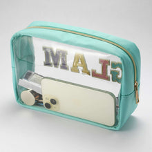 Walmart Glam Cosmetic Bag, Nylon & PVC, Teal Trim, Size 3.3" x 8.8" x 5.9"