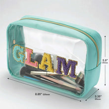 Walmart Glam Cosmetic Bag, Nylon & PVC, Teal Trim, Size 3.3" x 8.8" x 5.9"