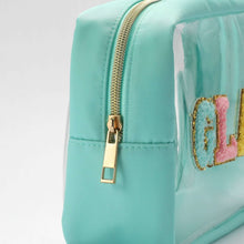 Walmart Glam Cosmetic Bag, Nylon & PVC, Teal Trim, Size 3.3" x 8.8" x 5.9"