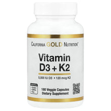 California Gold Nutrition, Vitamin D3 + K2 as MK-7, Veggie Capsules