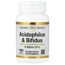 California Gold Nutrition, Acidophilus and Bifidus, Probiotic Blend with Lactobacillus acidophilus, Bifidobacterium lactis, and Bifidobacterium longum, 60 Veggie Capsules