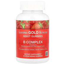 CaliforniaGoldNutrition_BComplexGummieswithVitaminsB6andB12_Folate_andBiotin_Strawberry_45VegetarianGummies - USA Mega Market