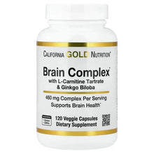 California Gold Nutrition, Brain Complex with L-Carnitine, Ginkgo Biloba, Phosphatidylserine, and Choline, 120 Veggie Capsules
