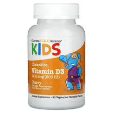 CaliforniaGoldNutrition_ChewableVitaminD3forChildren_NaturalCherry_12.5mcg_500IU_90VegetarianTablets - USA Mega Market