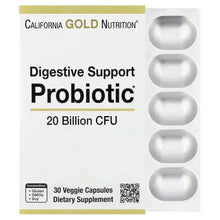 CaliforniaGoldNutrition_DigestiveSupportProbiotic_Probiotic_PrebioticBlendwithLactobacillusrhamnosusGG_20BillionCFUs_30VeggieCapsules - USA Mega Market