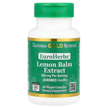 CaliforniaGoldNutrition_EuroHerbs_LemonBalmExtract_EuromedQuality_500mg_60VeggieCapsules - USA Mega Market