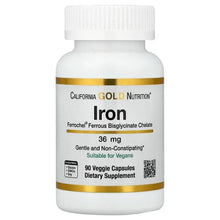 CaliforniaGoldNutrition_Ferrochel_Iron_Bisglycinate_36mg_90VeggieCapsules - USA Mega Market