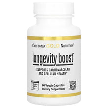 California Gold Nutrition, Longevity Boost with trans-Resveratrol, Olive Leaf Extract, Grape Extract Blend and Medium Chain Triglycerides, 60 Veggie Capsules