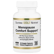California Gold Nutrition, Menopause Comfort Support with Folate, Red Clover Extract, Vitamin B12, and Soy Germ Extract, 56 Veggie Capsules