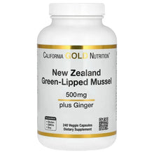 California Gold Nutrition, New Zealand Green-Lipped Mussel with Ginger Extract, 500 mg, 240 Veggie Capsules