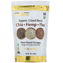 CaliforniaGoldNutrition_Organic3-SeedBlend_Plant-basedOmegas_withAncientSeedsofChia_HempandFlax_12oz_340g - USA Mega Market