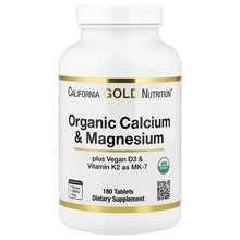 CaliforniaGoldNutrition_OrganicCalcium_MagnesiumPlusD3_K2_180Tablets - USA Mega Market