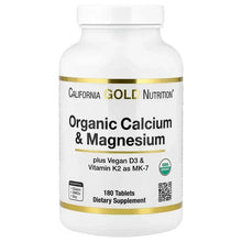 CaliforniaGoldNutrition_OrganicCalcium_MagnesiumPlusD3_K2_180Tablets - Brands For Less USA