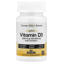 CaliforniaGoldNutrition_SimplyOne_VitaminD3_1_250mcg_50_000IU_50Softgels - USA Mega Market