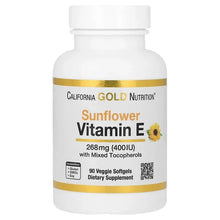 CaliforniaGoldNutrition_SunflowerVitaminEwithMixedTocopherols_400IU_90VeggieSoftgels - USA Mega Market