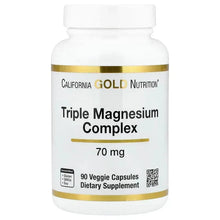 California Gold Nutrition, Triple Magnesium Complex, 70 mg , 90 Veggie Capsules
