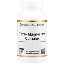 California Gold Nutrition, Triple Magnesium Complex, Malate, Citrate & Bisglycinate Chelate, 120 Veggie Capsules (105 mg per Capsule)
