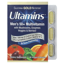 CaliforniaGoldNutrition_UltaminsMen_s50_MultivitaminwithCoQ10_Mushrooms_Enzymes_Veggies_Berries_60VeggieCapsules - USA Mega Market