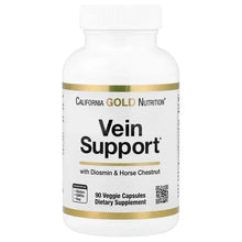 California Gold Nutrition, Vein Support with Diosmin, Butcher's Broom, Horse Chestnut, Bioflavonoids and Enzymes, 90 Veggie Capsules
