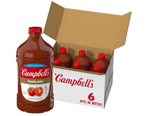 Campbell's 100% Tomato Juice, 64 fl oz Bottle (6 Pack)