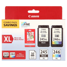 Canon PG-245XL/CL-246XL Printer Ink Cartridge Combo Pack, Black/Tri-Color, 2 Count