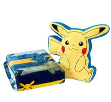 Pokemon Pikachu Cute Silk Touch Throw Blanket and Plush Character Hugger Set