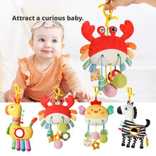 Car Seat & Stroller Toys For Babies 0-6 Months Crab Baby Car Seat Toys with Bell, Crinkle, Rattles, Clamp,Mirror, Squ Little
