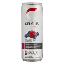 Celsius Sparkling Energy Drink, Wild Berry, 12 fl oz, 24-count
