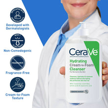 CeraVe Travel Size Hydrating Cream-to-Foam Facial Cleanser for Normal to Dry Skin