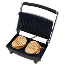 Chef Buddy Panini Press Sandwich Maker and Indoor Grill with Drip Tray (Silver)